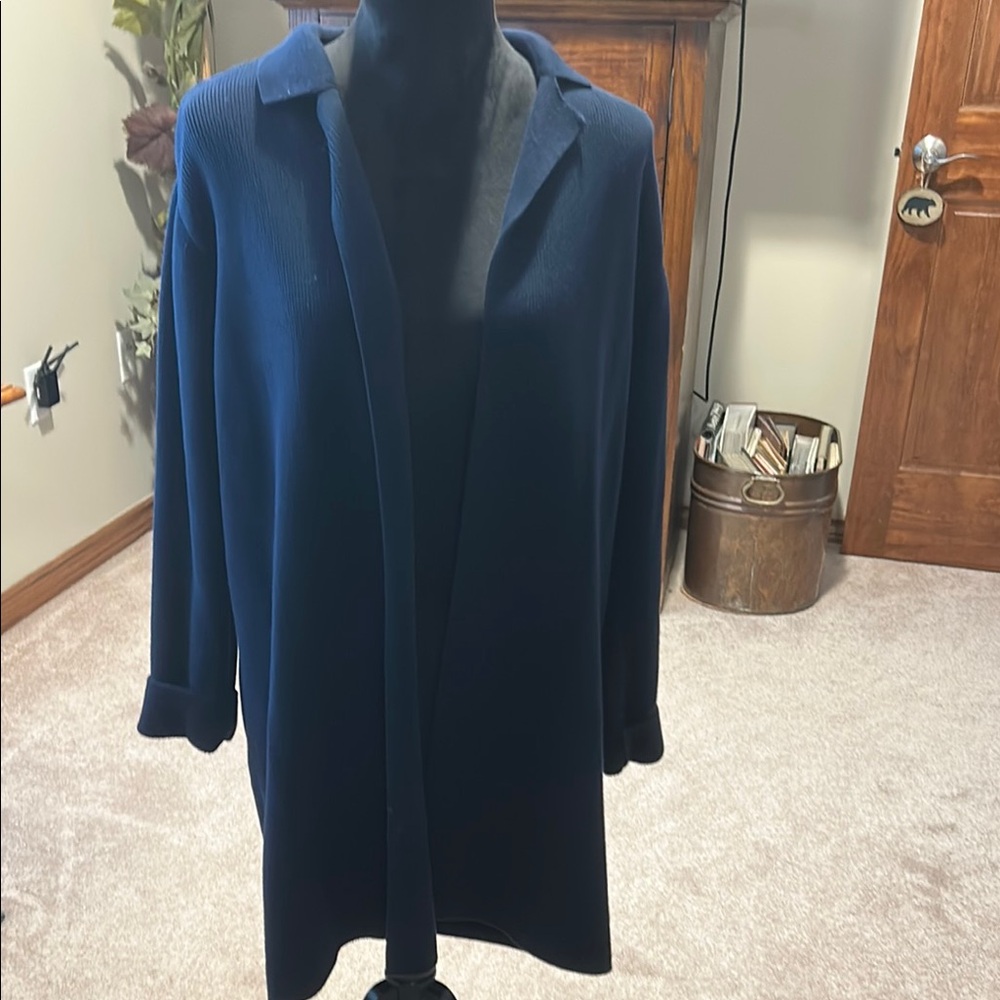 Elegant Navy Blue Women's Coat